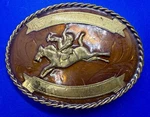 Professional Rodeo Cowboy Saddle Bronco Busting Blank Trophy Belt Buckle. Fixed Price $33.49.