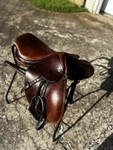 Crosby Xl - Medium Brown All Purpose English Saddle 16 Seat. Fixed Price $500.00.