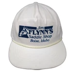 Otto 5 Panel White Blue Hat Jim Flynn's Saddle Shop Boise Idaho Snapback Rope. Fixed Price $20.00.