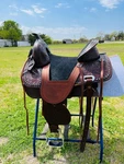 Trident Kids-adults Western Pleasure Treeless Horse Saddle With Beads 12" To 18". Fixed Price $351.50.