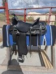 Beautiful Simco Western Trail Show Saddle 16" Seat. Fixed Price $750.00.