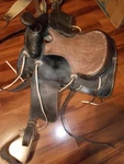 Black Leather Simco Western Saddle 61B (613?) Vintage 13" Seat , Wear Tear. Fixed Price $295.00.