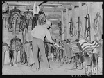 Photo:quarter Circle Ranch Montana 1939 Room Cowboy Tack Saddles. Fixed Price $13.49.