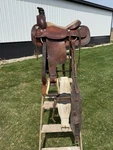 Dale Fredricks 16 Roping Ranch Saddle W/cinches And Headstall. Fixed Price $800.00.
