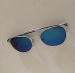 Hailey SR1217 Mirror Sunglasses Silver Metal Frames Blue Lenses. Fixed Price $15.00.