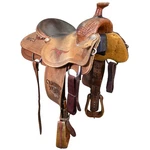 Used 15.5" Coolhorse Trophy Team Roping Saddle Code: U155CHTRMC309. Fixed Price $1099.00.