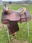 Used/vintage 15" Textan Western Trail/pleasure Saddle W/rawhide Trim Made. Fixed Price $140.00.