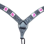 91BH Hilason Western Headstall & Breast Collar Horse American Leather Black Pink. Fixed Price $69.95.