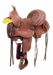 12" Double Youth Hard Barrel Style Saddle With Cheetah Print Seat!. Fixed Price $332.45.
