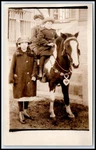 Postcard Rppc Children Horse Westland St. Worcester Ma S111. Fixed Price $7.98.