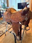 Alamo Saddle, 16 Inch, Pleasure Tan, Comes With Congress Bridle. Fixed Price $900.00.