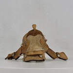 Vtg Mini Leather Western Saddle Hand Tooled Bronc & Cowboy W/sherpa Underside. Fixed Price $21.79.