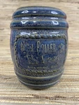 High Roller Tiki Lounge Rum Barrel Blue With Tan Farm Solvang Ca. Fixed Price $48.74.
