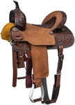 15" Western Barrel Saddle - Royal King Dublin Roughout With 2 Tone Leather. Fixed Price $480.17.