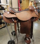 16" Custom Made Roping Saddle Seat Brown, Western Tack 050826EB (e). Fixed Price $499.99.