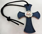 Denim Blue Ostrich Saddle Cross Leather Horse Tack Tie Team Roper Concho Roping. Fixed Price $29.99.
