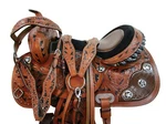 Rodeo Western Saddle Barrel Racing Pleasure Tooled Leather Horse Tack 15 16 17. Fixed Price $399.71.