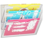 3 Pockets Mesh Hanging Wall File Holder, Organizer Mounted Paper Magazine Rack. Fixed Price $32.09.