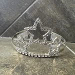Youth Silver Pageant Crown - Rhinestone Stars Design 5" Wide. Fixed Price $10.00.