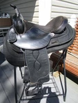 15'' Qh Big Horn #101 Black Leather &cordura Western Barrel/trail Saddle Cover. Fixed Price $375.00.