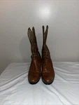 Montana Vtg Brown Teju Lizard & Leather Western Cowboy Boots Mens 11.5 Saddle Al. Fixed Price $75.00.