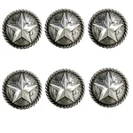 Set Of 6 Western Horse Saddle Tack Antique Rope Edge Star Conchos Screw Back. Fixed Price $21.95.