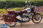 Leather Saddle Pannier Bag Set Of 2 Unit Brown For Royal Enfield Classic 650 Re. Fixed Price $167.44.