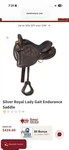 Silver Royal Lady Endurance Saddle Brown 16 In Gaited Horse E018125. Fixed Price $300.00.