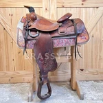 14.5" Hereford Vintage Tooled Roping Saddle. Fixed Price $569.99.