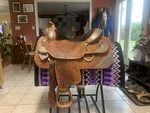Brown 16 In Silver Mesa Western Show Saddle, Used. Fixed Price $1000.00.
