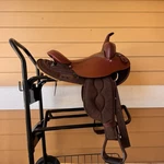 Big Horn Light Weight Haflinger Saddle, Extra Wide 16IN Rich Chestnut Smooth. Fixed Price $950.00.