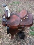 15" Crates Mike Beers Team Roping Saddle. Fixed Price $895.00.