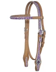 Tough 1 Western Headstall Floral Sweet Pea Mini Tan Purple 45-7950. Fixed Price $67.83.