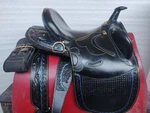 Australian Stock Leather Saddle Black With Horn Wide Tree Fully Hand Tool Size,. Fixed Price $429.00.