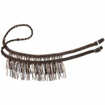 TOUGH-1 Brown/tan/black Knotted Competition Reins W/fringe Horse Tack 54-516. Fixed Price $18.25.