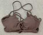 Zaful Tie Front Circle Spaghetti Strap Bikini Swimsuit Top Womens Size Brown. Fixed Price $15.15.