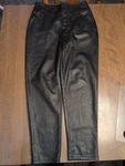 Iii Faux Leather Pants Womens Size 6 Black Barrel Leg High Waist Button Up. Fixed Price $18.00.