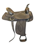 Big Horn Western Saddle - Black Approx 17" Seat / 6" Gullet Used. Fixed Price $450.00.