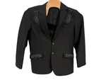 Vintage Circle Ranch Western Blazer Jacket Black Men's 42R Two Button. Fixed Price $50.00.