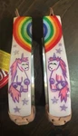 Western Horse Saddle Aluminum Kids Youth Stirrups W/ Rainbow Pony Unicorn Design. Fixed Price $32.98.