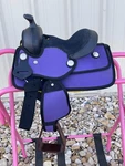 Kid Western New Generation Horse Synthetic Saddle - 8" Blue/black/brown/purple. Fixed Price $149.99.