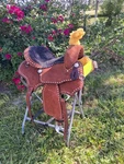 14.5 Inch Circle J Barrel Saddle New Roughout Deep Seat. Fixed Price $799.00.