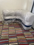 Deckmate KP28-300 Prem. Pontoon Corner Back Seat Only-no Base Gray/blue/charcoal. Fixed Price $150.00.