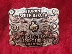 Champion Trophy Buckle Pro Rodeo Saddle Bronc Huron South Dakota 2008 Rare 801. Fixed Price $168.00.