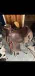 Saddle King Of Texas Antique Western Americana Tooled Leather Collectible. Fixed Price $250.00.