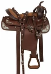 "premium Texas Star Western Pleasure Trail Saddle Tack - Synthetic Brown Horse. Fixed Price $300.00.