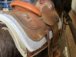 Drew Clark Veach Calf Roping Saddle. Fixed Price $2500.00.