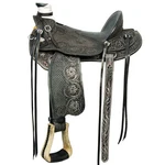 C-O-17 Western Horse Wade Saddle Leather Ranch Roping Black Hilason. Fixed Price $749.95.