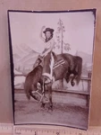 Found Vintage Photo Elegant Fashion Woman Mech Horse Couple B & Snapshot S111. Fixed Price $9.95.