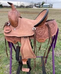 Youth Western Leather Ranch Saddle For Kids Pony Floral Tooled Free Shipping. Fixed Price $354.99.